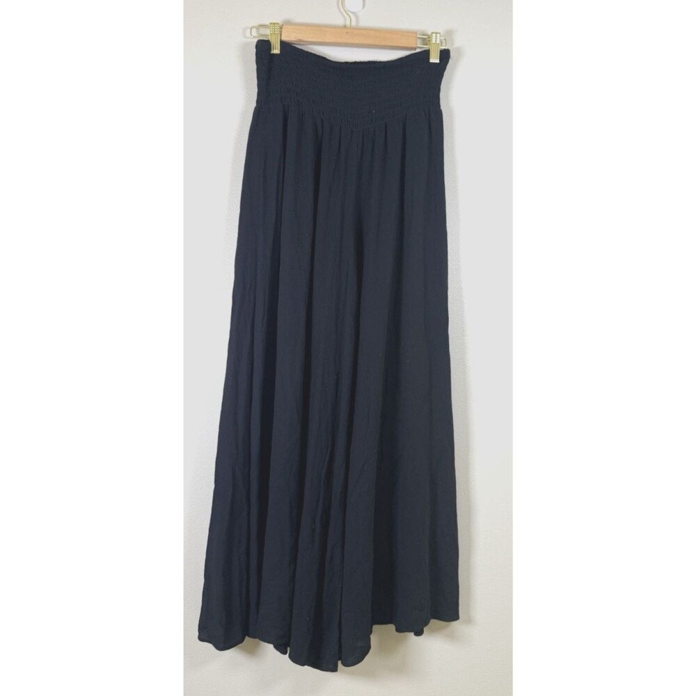 Vince Camuto Black Wide Leg Pants with Smocked Elastic Waist - S